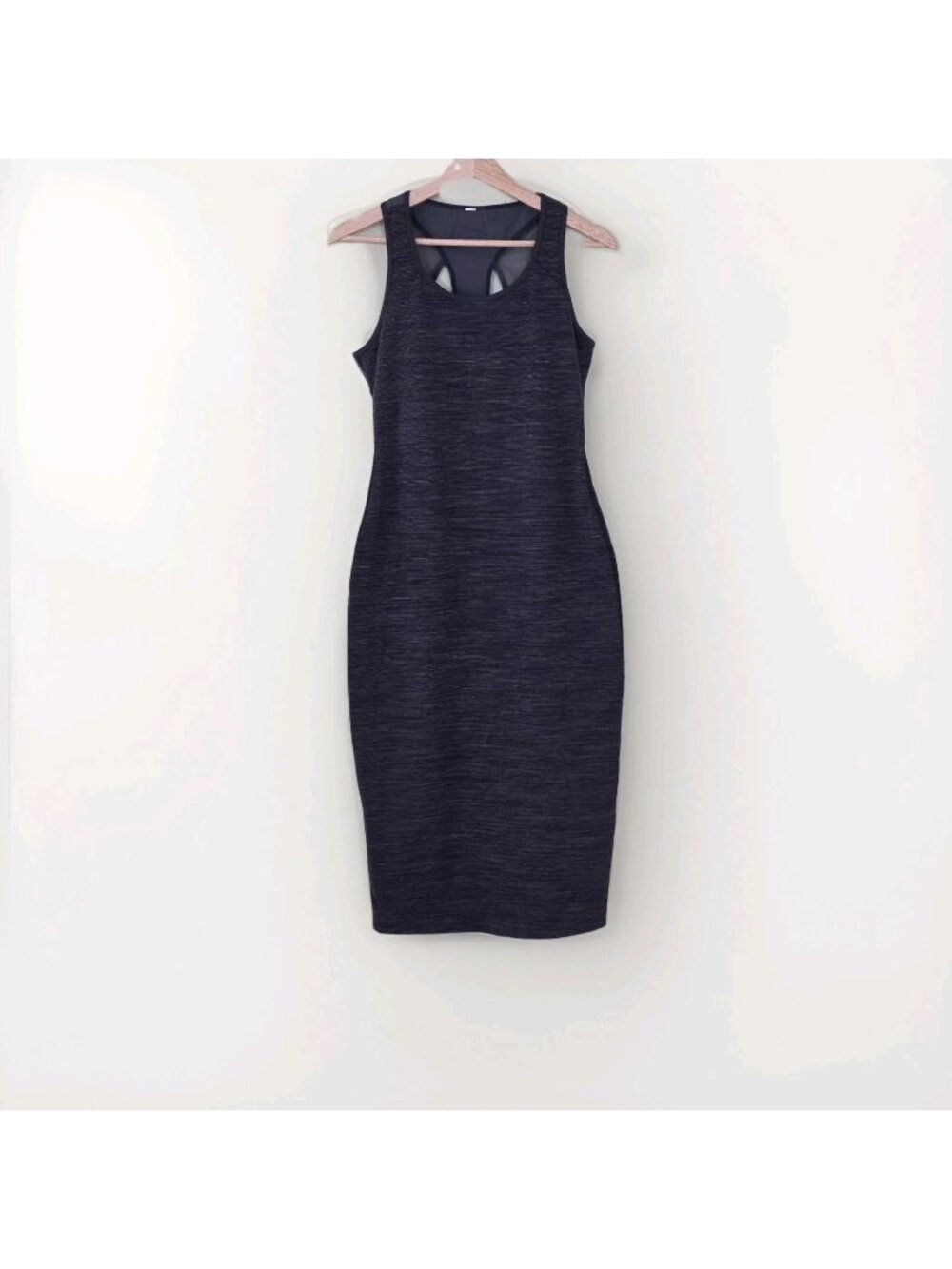 Lululemon Globetrotter Dress 8 Brown Gray Bodycon Stretch Athleisure Racerback